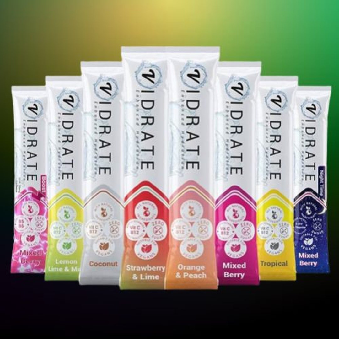 30 X Vidrate Sachets Hydration Drink Shake 10 Flavours Boost Etsy