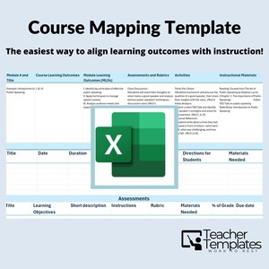 Course Mapping Template – Curriculum Alignment Excel Document - Teacher Templates