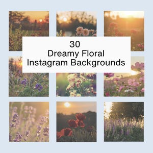 30 fondos florales editables para Instagram / Plantillas estéticas de Canva / Fondos para redes sociales para publicaciones e historias / Descarga instantánea