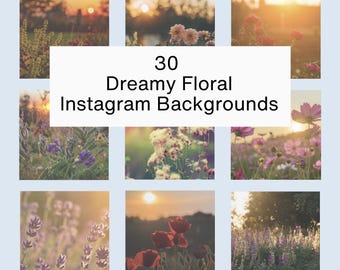 30 bewerkbare bloemen Instagram-achtergronden | Esthetische canvassjablonen | Socialmedia-achtergronden voor berichten en verhalen | Direct downloaden