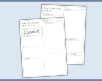 Werkbladen therapiedagboek – Reflectiewerkbladen vóór en na de sessie