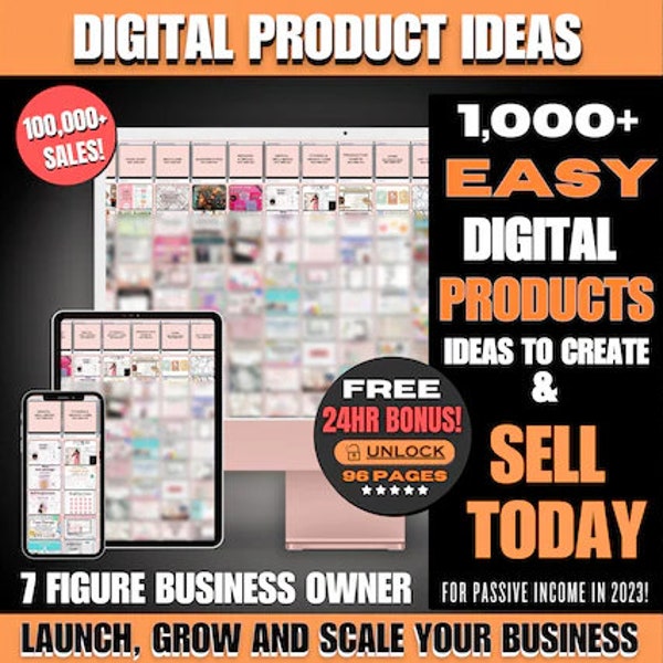 1000 Digital Products Ideas To Create And Sell Today For Passive Income,Etsy SEO Guide for Etsy Search Engine Optimization