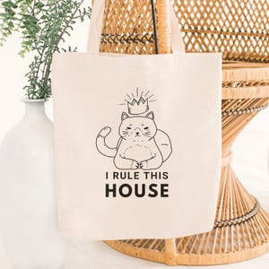 Funny Cat Tote bag, Can In Crown, Gift for cat lovers Eco Tote Bag