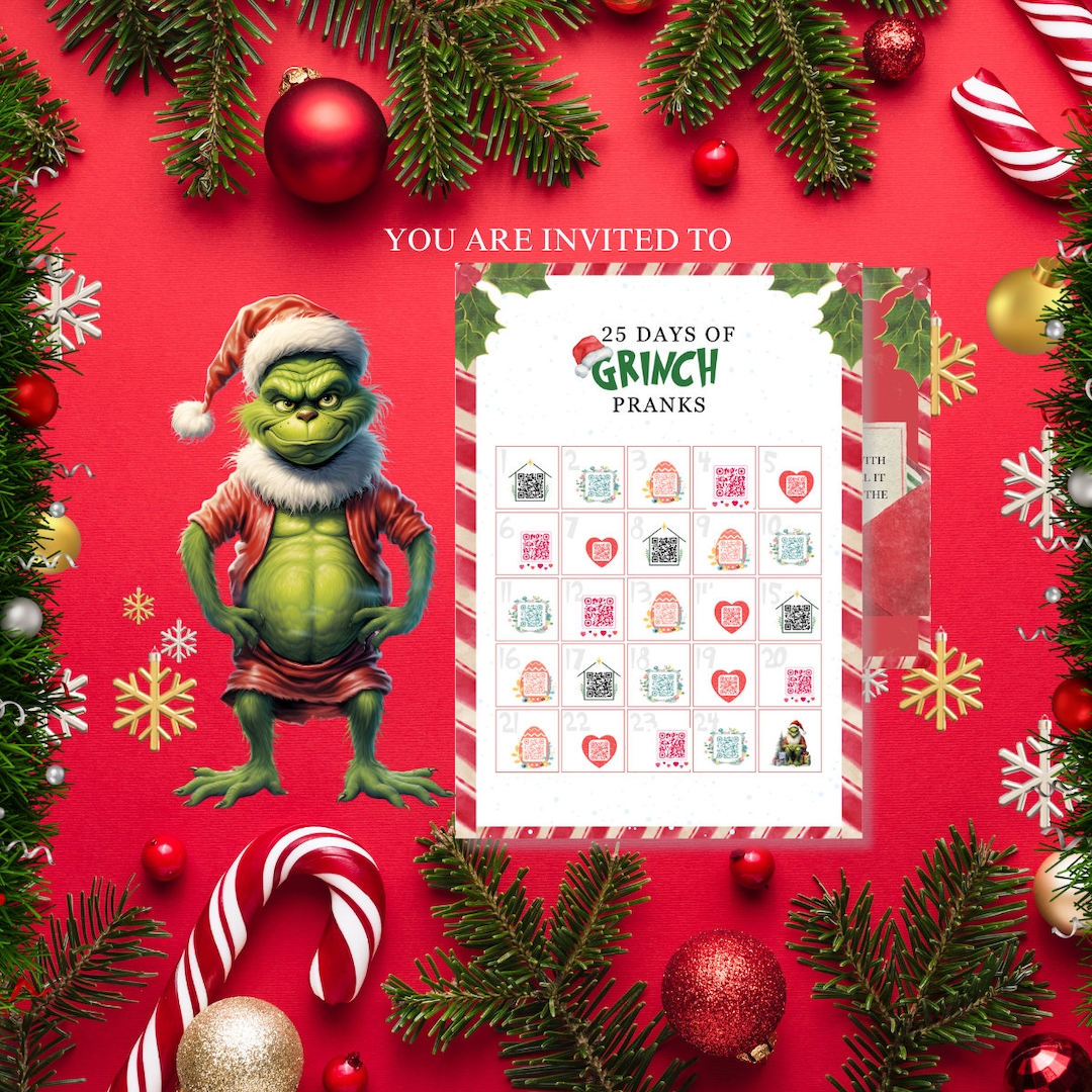 Advent Calendar for Teens 24 Grinch Pranks Etsy
