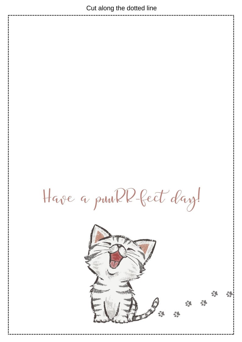 Cat Printable Birthday Card | Happy Birthday Card | Cute Cat Card | Pet ...