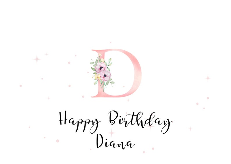 Happy Birthday Card Initial D Card Personalised Card Printable Card PDF ...