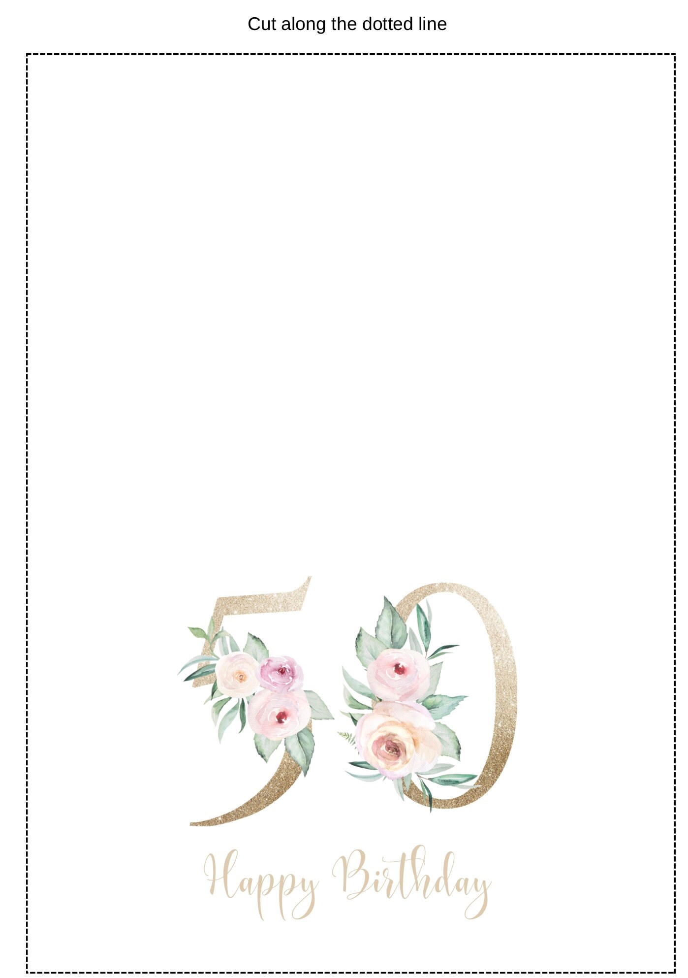 50th Birthday Card Digital Download Printable Card DIY Card Gifts - Etsy