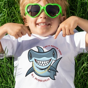 Can't Touch This Toddler Shark T-Shirt, Funny Cartoon Shark, Heavy Cotton Tee for Boys or Girls, Playful Ocean Graphic Shirt