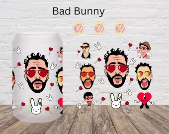 Puerto Rican Daddy Sublimation Libby Glass Cup, Bamboo Lid & Straw