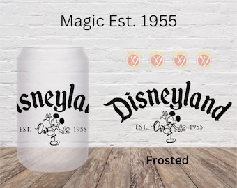 Disnylnd Est. 1955 Frosted Libby Glass with Bamboo Lid