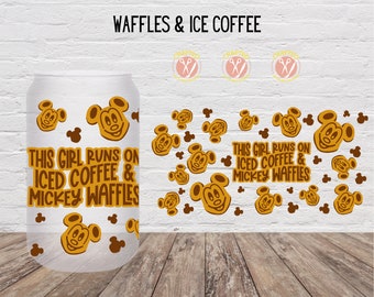 Waffles & Coffee Vinyl Glass with Bamboo Lid