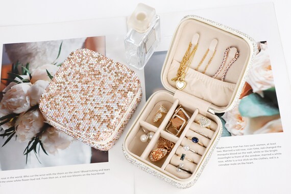 Dazzling Rhinestone Jewelry Box - A Sparkling Haven for Your