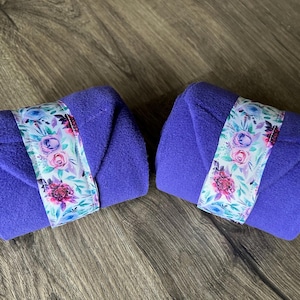 Floral Lamb leg wraps on purple