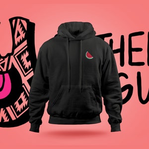 Sudadera con capucha de sandía / Palestina / Bordado / Jersey / Unisex / Hombre / Mujer / Niños / Gráfico / Niños / Gaza / Cisjordania