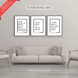 Wall Art Set Of 25 Prints | Funny Quotes | Poster | Digital prints | Gallery Wall Bundle | Modern Wall Art