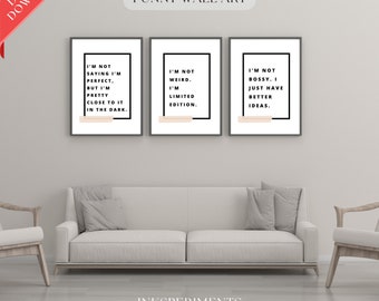 Wall Art Set Of 25 Prints | Funny Quotes | Poster | Digital prints | Gallery Wall Bundle | Modern Wall Art