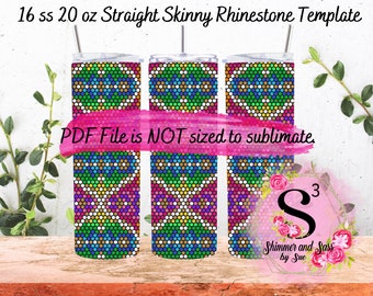 16 ss 20 oz. Moroccan Tile Rhinestone Tumbler Template - Honeycomb method