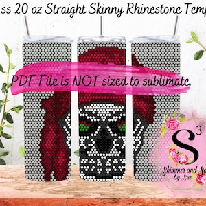 16 ss 20 oz. Skull Rhinestone Tumbler Template - Honeycomb method