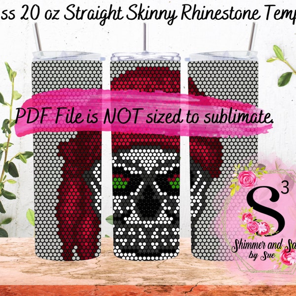 16 ss 20 oz. Skull Rhinestone Tumbler Template - Honeycomb method