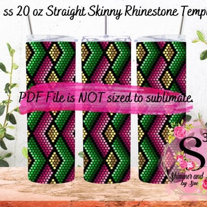 16 pies 20 onzas. Plantilla de vaso de diamantes de imitación con diamantes de sandía - Método de panal