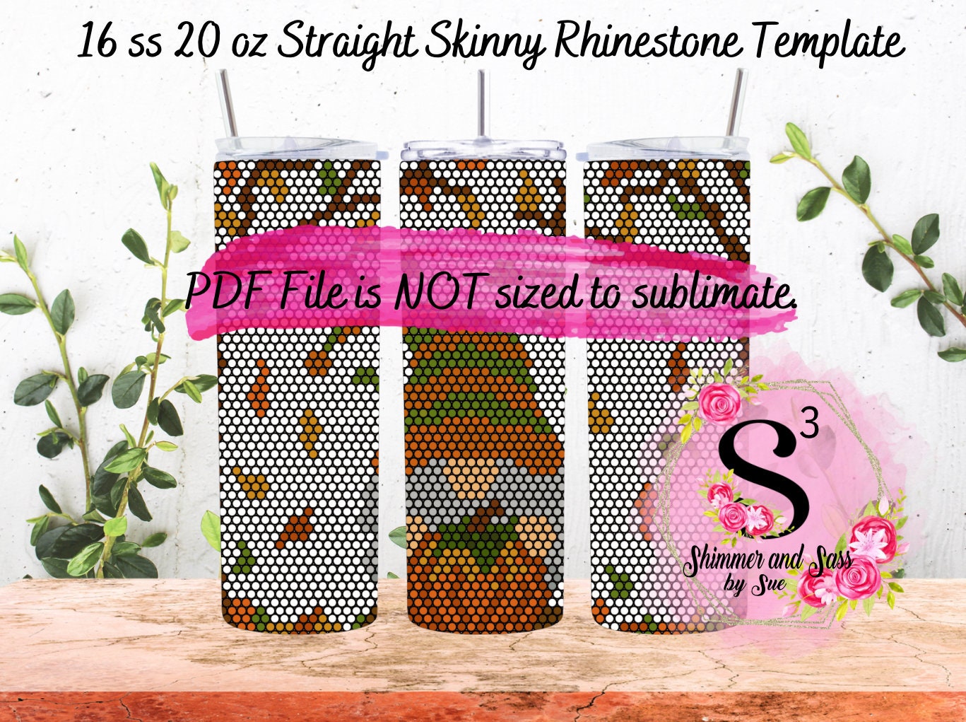 16 ss 20 oz. Fall Gnome Rhinestone Tumbler Template - Honingraatmethode