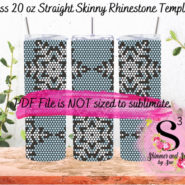 16 ss 20 oz. Snowflake Rhinestone Tumbler Template - Honeycomb method