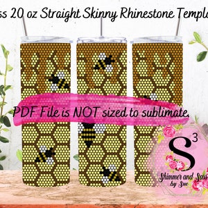 16 ss 20 oz. Honingbijen Strass Tumbler Template - Honingraatmethode