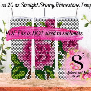 20 ss 20 oz. Pink Rose Rhinestone Tumbler Template - Honeycomb method