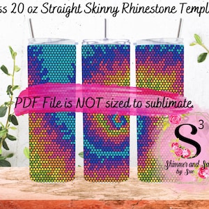16 ss 20 oz. Tie Dye Rhinestone Tumbler Template - Honeycomb method