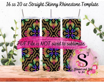 16 ss 20 oz. Floral Rhinestone Tumbler-sjabloon - Honingraatmethode