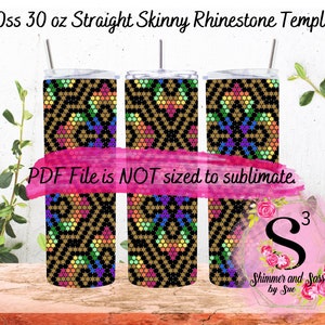 20 ss 30 oz. Floral Rhinestone Tumbler Template - Honeycomb method