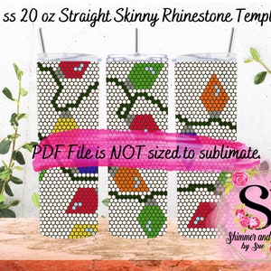 20ss 20 oz. Christmas Lights Rhinestone Tumbler Template - Honeycomb method