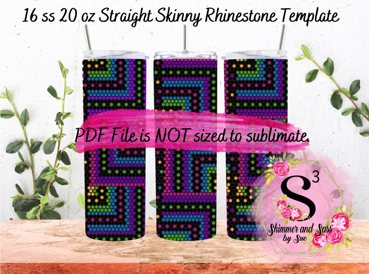 16 ss 20 oz. Offset Square Geometric Rhinestone Tumbler Template - Honeycomb method 16 ss 20 oz. Offset Square Geometric Rhinestone Tumbler Template - Honeycomb method