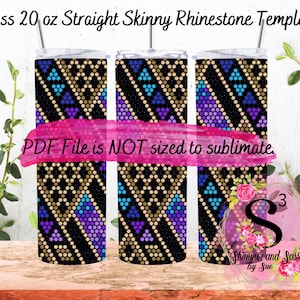 16 ss 20 oz. Diagonal Diamonds Rhinestone Tumbler Template - Honeycomb method