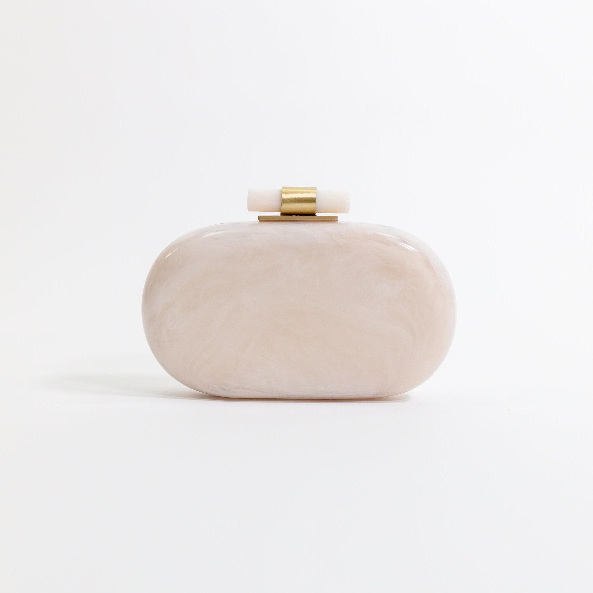 Ethereal Capsule Clutch in Pearl White – Bridal Statement | Parties & Gala Events | Evening Bag | Statement Clutch | Luxury Handbag