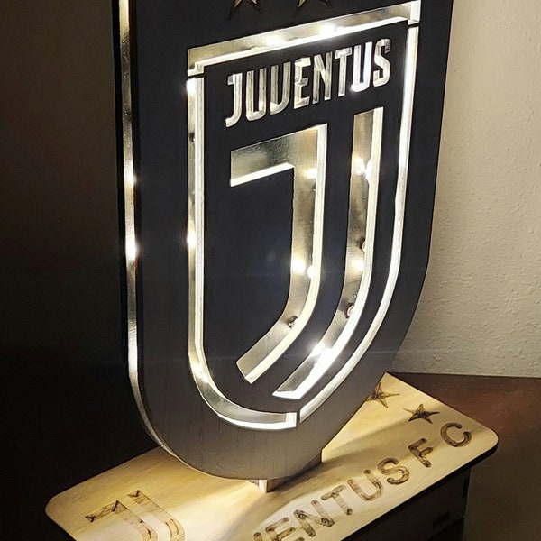 calcio logo  juventus  lampada led da tavolo