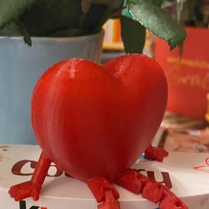 Plik STL 3D Flexible Heart, prezent dla dziewczyny, plik do druku 3D, wydruk 3D Flexi Heart, wydruk 3D Heart w kolorze czerwonym &lt;3