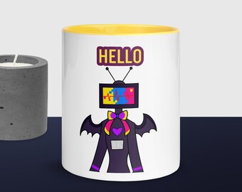 Binary Hello Mug, weirdcore coffee mug, original artwork mug, coffee lover unique art cool quirky mug
