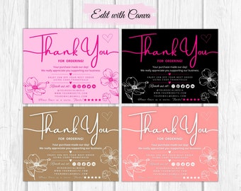 Small Business Thank You Cards: Editable Canva Template (Instant Download)