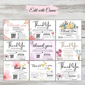 Small Business Thank You Cards: Editable Canva Template (Instant Download)