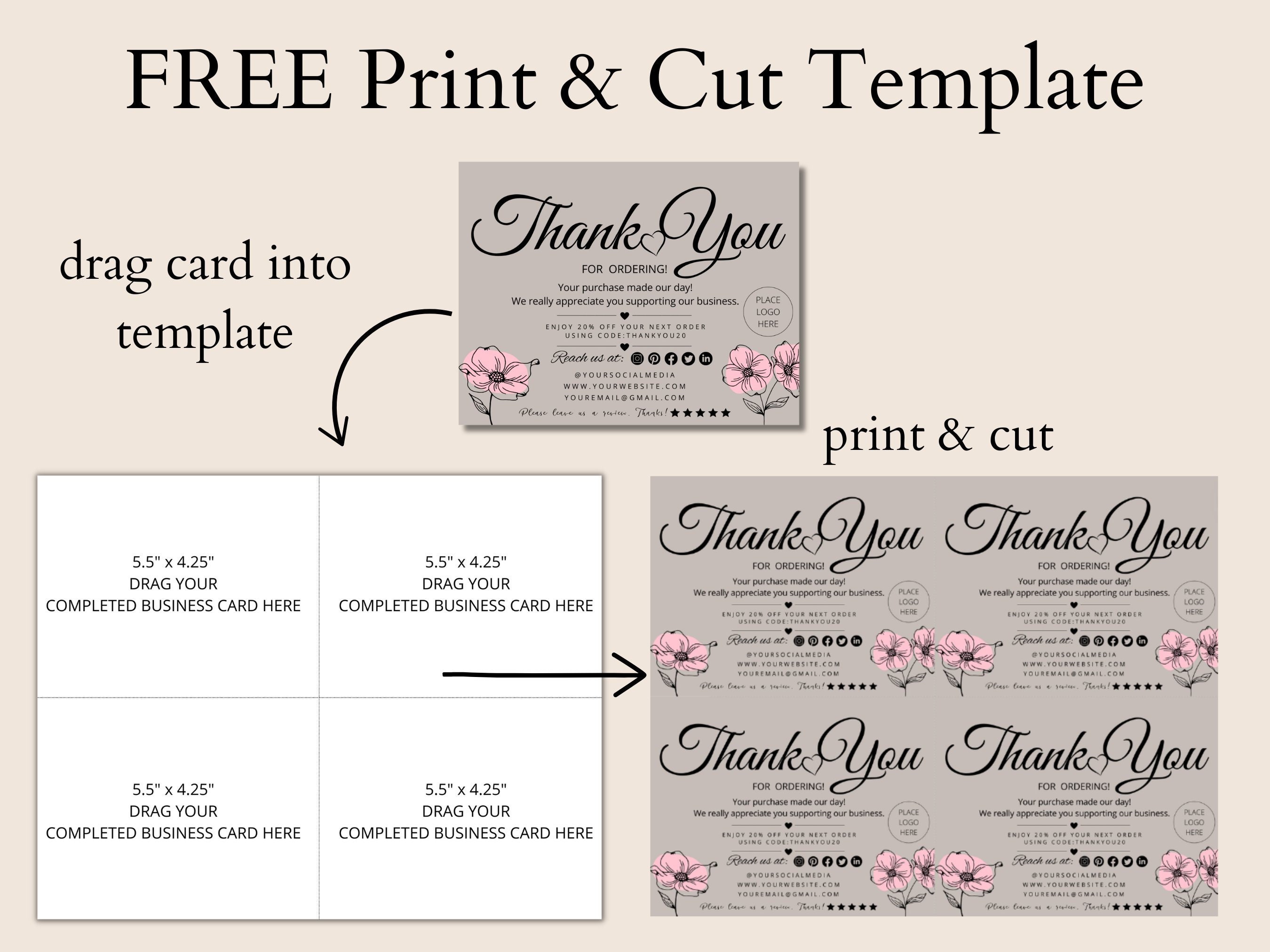 Floral Business Thank You Card Template: Editable in Canva (5.5x4.25 ...