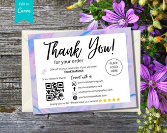Editable Thank You Card Template: Canva Pro, Small Business (5.5x4.25)