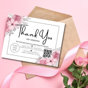 Thank You Card, DIY Marketing Cards Template Design, Thank You For Order Packaging Card, Package Insert Thank You Cards, Small Business Card