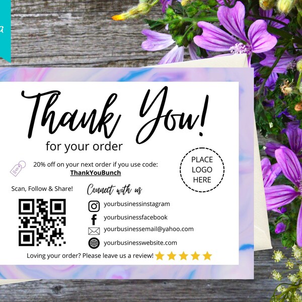 Canva Digital Thank Etsy