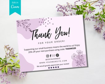 Business Thank You Card Template: Editable Canva Design (Instant Download)