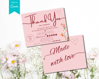 Editable Thank You Card Template: Small Business Package Insert (Canva)