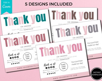 Business Thank You Cards: Editable Canva Template (Instant Download)