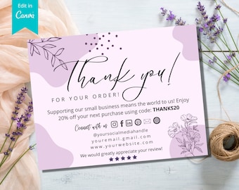 Editable Business Thank You Cards: Canva Template (Instant Download)