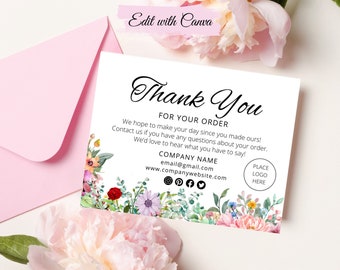 Small Business Thank You Cards: Editable Canva Template (Instant Download)