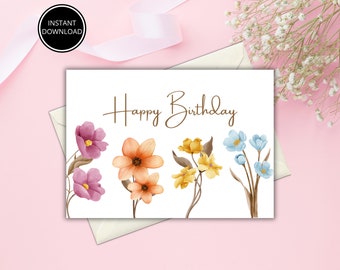 WBdesignz Set 2 Biglietti Auguri Compleanno Con Busta | Fiori Rosa | Alles Liebe Zum Geburtstag | Carta Premium 300g/m² DIN A6 - 5